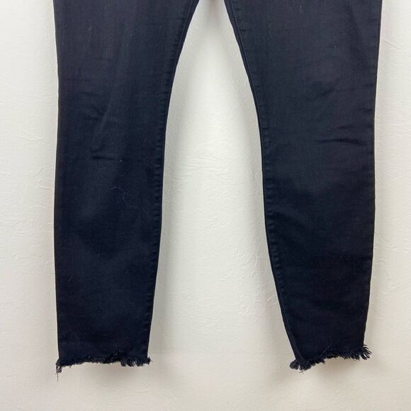 Current/Elliott Super High-Rise Stiletto Raw Hem Black Jeans - Picture 5 of 8